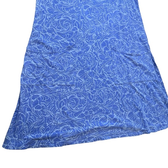 Fresh Produce Women’s M Dalia Blue Periwinkle Floral Swirl Print Pocket Dress - Picture 3 of 10